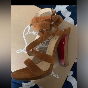 Brown suave Christian Louboutin heels
